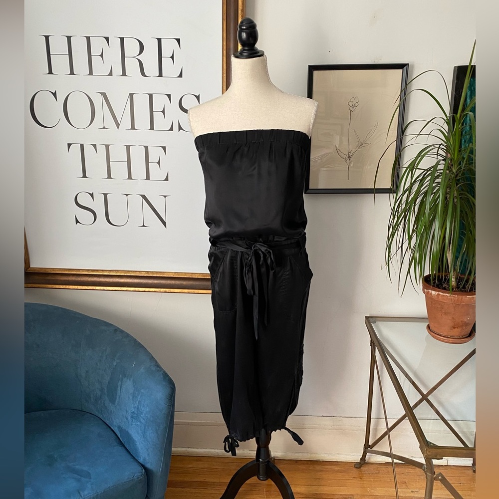 Bebe Black Silk Jumpsuit